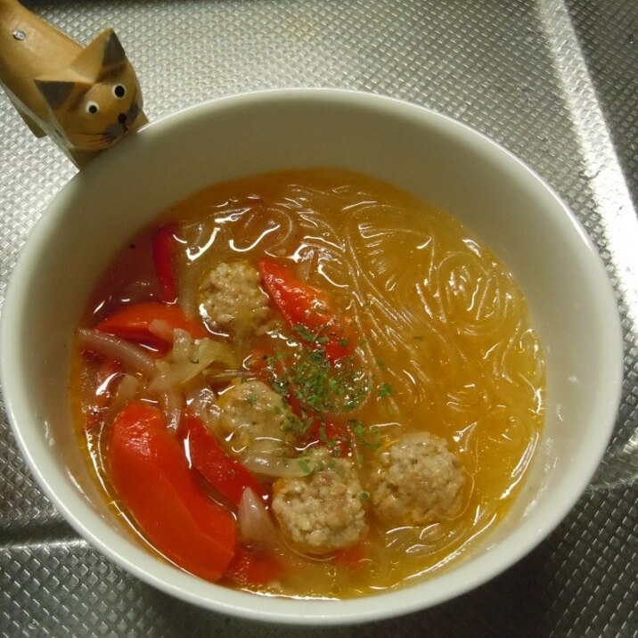 とろ～り野菜と肉団子の簡単スープ